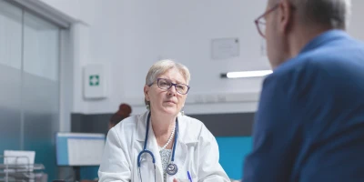 Doctor having a conversation with a patient